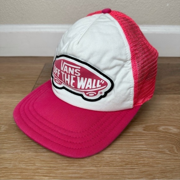 Vans Off the Wall Women's Pink White Snapback Hat - Picture 3 of 11